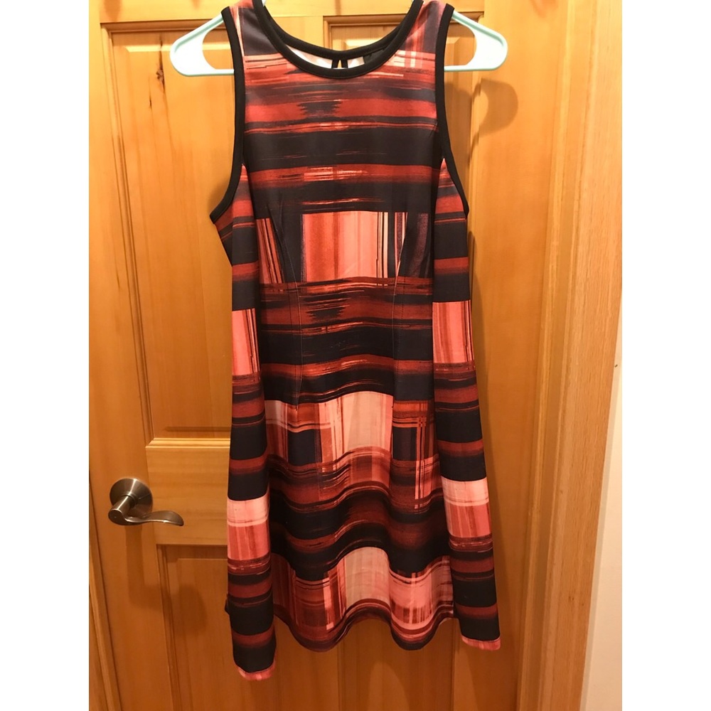 Mossimo Medium Fit and Flare Red Geometric Dress